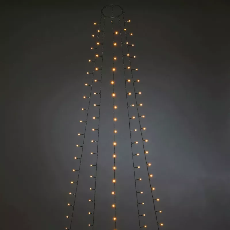 Lampki choinkowe 6 zwisów po 1.5 m 80 białe ciepłe led na 3 baterie AA - 8433325413484