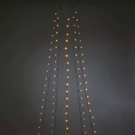 Lampki choinkowe 6 zwisów po 1.5 m 80 białe ciepłe led na 3 baterie AA - 8433325413484