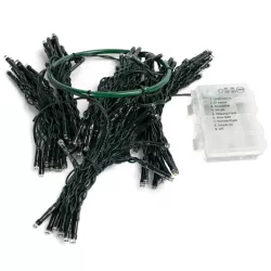 Lampki choinkowe 6 zwisów po 1.5 m 80 białe ciepłe led na 3 baterie AA - 8433325413484