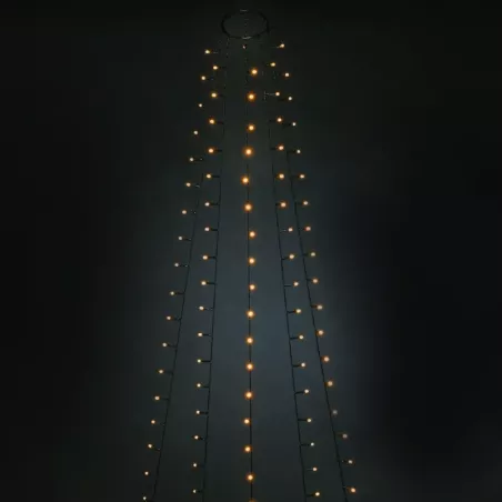 Lampki choinkowe 6 zwisów po 1.8m 108 białe ciepłe led na 3 baterie AA - 8433325413491