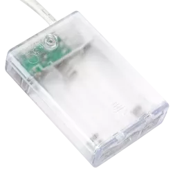 Szarfa choinkowa 10 m na 3 baterie AA złota w gwiazdki 5 cm ciepła - 8433325413545