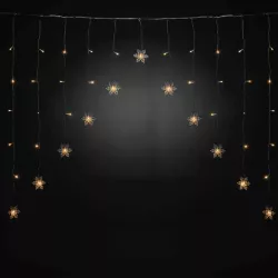 Kurtyna świetlna 11 zimnych śnieżynek 1.5x1.2m 8 trybów z zasilaczem - 8433325501426