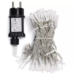 Kurtyna świetlna 0.9x1.2m 120 ciepłych led na 10 paskach z zasilaczem - 8433325003685