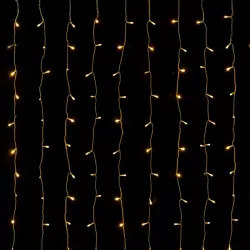 Kurtyna świetlna 1.5x1.2m 192 ciepłych led na 16 paskach z zasilaczem - 8433325003746