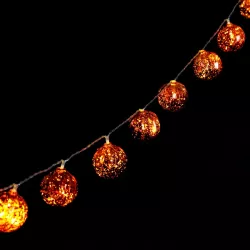 Lampki choinkowe 2m/20led czerwone podświetlane bombki na baterie - 8433325413682