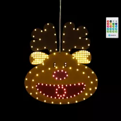 Renifer led świecąca zawieszka z pozytywką i pilotem na baterie 3xAA - 8433325501334