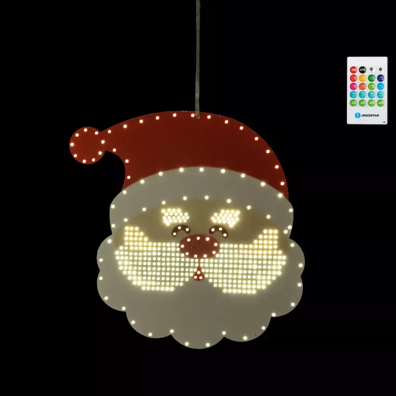 Mikołaj led świecąca zawieszka z pozytywką i pilotem na baterie 3xAA - 8433325501341