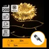Sznur 10 m 200led ciepłych lampek choinkowych led Ip44 z zasilaczem - 8433325002466