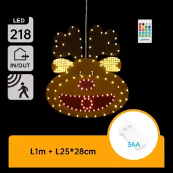 Renifer led świecąca zawieszka z pozytywką i pilotem na baterie 3xAA - 8433325501334