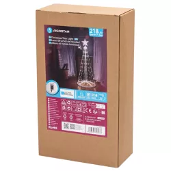 Choinka 150cm sznurkowa z gwiazdą 3d biała zimna niskonapięciowa - 8433325308537