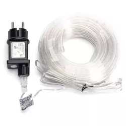 Węż led Φ5mm 20m sznur 200 led biały zimny z zasilaczem 8 funkcji - 8433325381707