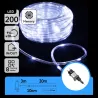 Węż led Φ5mm 20m sznur 200 led biały zimny z zasilaczem 8 funkcji - 8433325381707