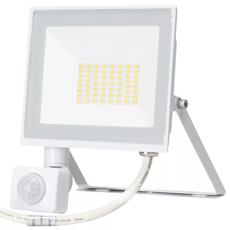 Naświetlacz 30W 2700lm halogen LED z czujnikiem PIR 4000K neutralny - 8433325417123