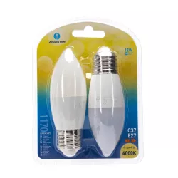 Żarówka LED 12W 4000K 1170lm świecowa C37 E27 2szt białe neutralne - 8433325387631
