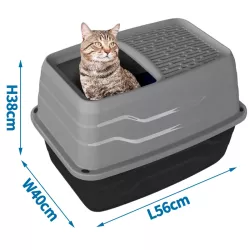 Kuweta dla kota nowoczesna toaleta z wejściem od góry 56x40x38cm - 8719138143092
