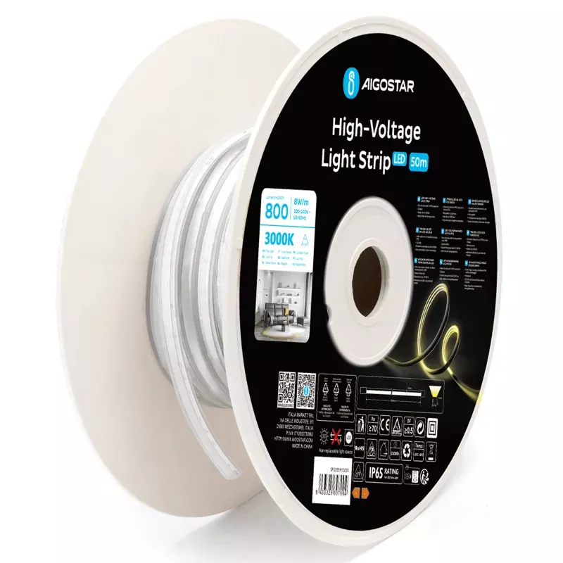 Wysokonapięciowe 8 * 16 neonowe światło paskowe z drutem 50M 6mm - 8433325306991