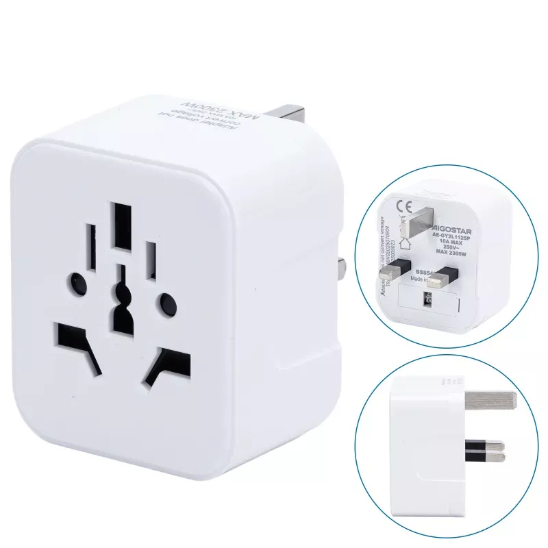 Adapter podróżny przejście wtyk UK gniazdo USA UK GB CHINY AC 230V - 8433325005023