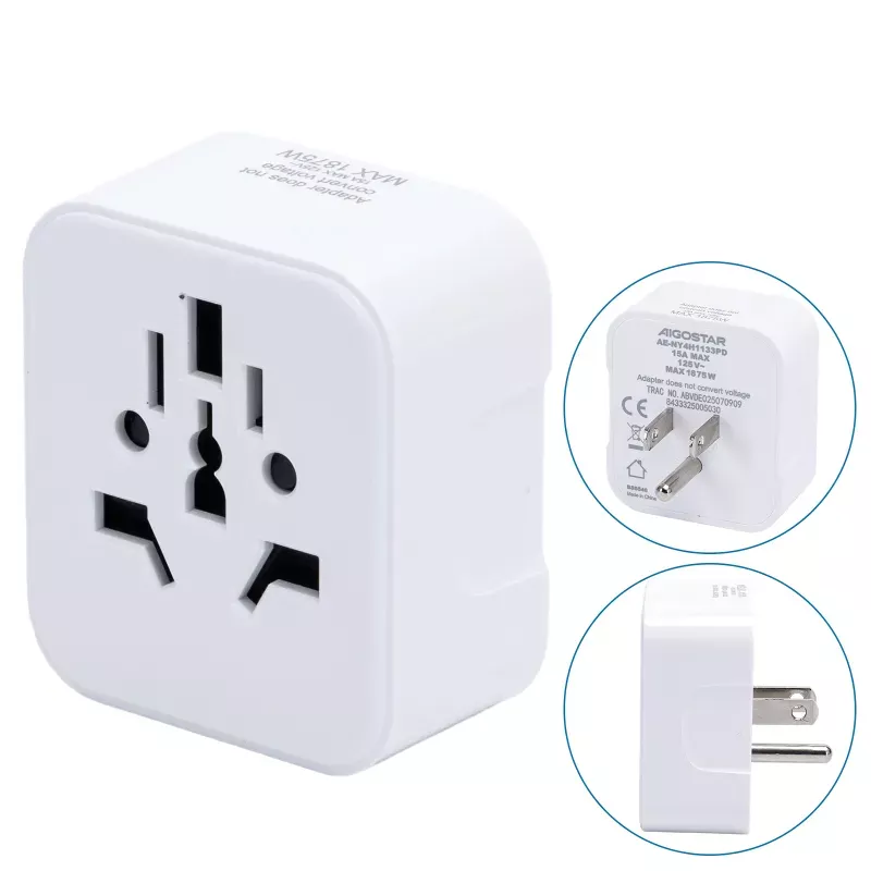 Adapter podróżny przejście wtyk USA gniazdo USA UK GB CHINY AC 230V - 8433325005030