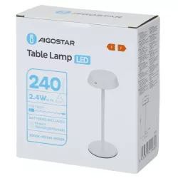 Lampa stołowa LED ambientowa biała 2,4W dotykowa ładowana 5V/USB - 8433325415860
