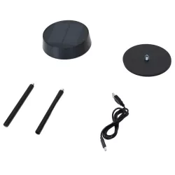 Lampa stołowa LED solarna lub USB ambientowa czarna 2,4W IP44 CCT - 8433325415877