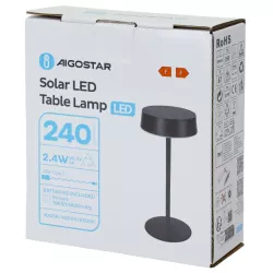 Lampa stołowa LED solarna lub USB ambientowa czarna 2,4W IP44 CCT - 8433325415877