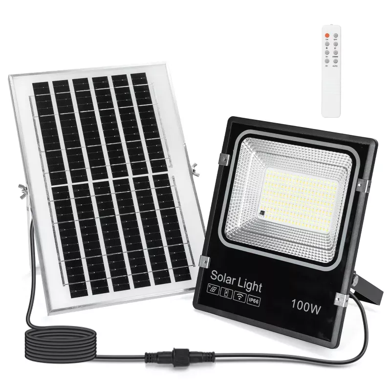 Naświetlacz solarny LED 100W CCT zestaw halogen pliot kabel 5m i panel - 8433325402761