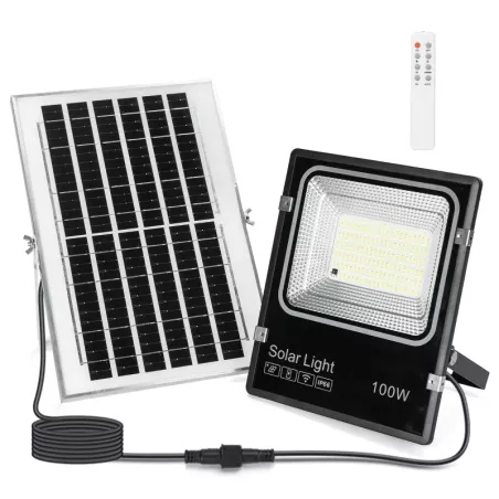 Naświetlacz solarny LED 100W CCT zestaw halogen pliot kabel 5m i panel - 8433325402761