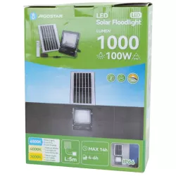 Naświetlacz solarny LED 100W CCT zestaw halogen pliot kabel 5m i panel - 8433325402761