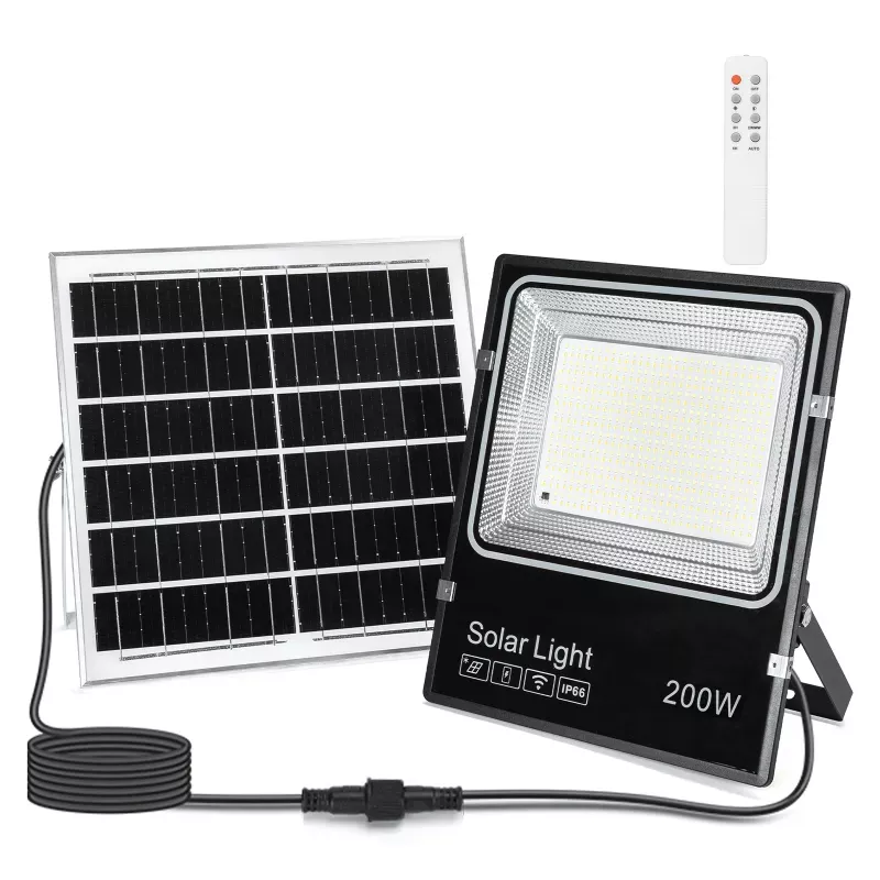 Naświetlacz solarny LED 200W CCT zestaw halogen pliot kabel 5m i panel - 8433325402785