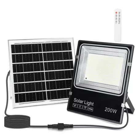Naświetlacz solarny LED 200W CCT zestaw halogen pliot kabel 5m i panel - 8433325402785