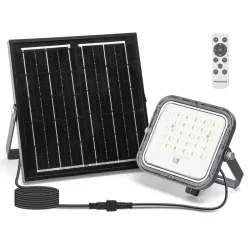 Halogen solarny LED 50W CCT zestaw lampa pilot panel i kabel 2m - 8433325402839