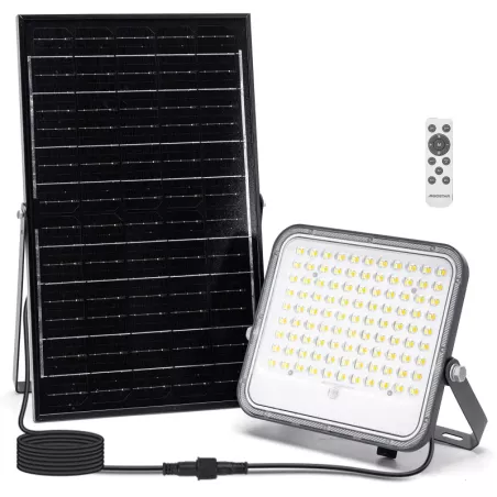 Halogen solarny LED 150W CCT zestaw lampa pilot panel i kabel 2m - 8433325402853