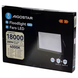 Halogen naświetlacz Led 200W/230V 18000lm slim IP65 neutralny 4000K - 8433325000912