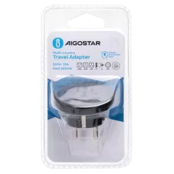 Adapter podróżny 10A przejście wtyk PL gniazdo USA UK GB CHINY AC 230V - 8433325370558