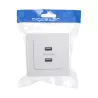Gniazdo USB podwójne 2 porty USB 2.1A/5V podtynkowe białe z ramką - 8433325203573