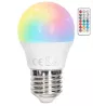 Żarówka LED G45 E27 6W RGB+3000K kolorowa i ciepła kulka z pilotem - 8433325418465