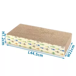 Podwójny drapak dla kota falowane legowisko z kocimiętką 44.5*21*7.2cm - 8719138221028