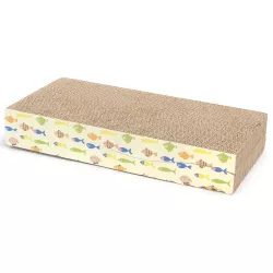 Podwójny drapak dla kota falowane legowisko z kocimiętką 44.5*21*7.2cm - 8719138221028