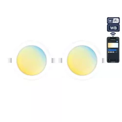 2xPlafon podtynkowy downlight 155mm 15W/1430lm CCT BT MESH WI-FI smart - 8433325280963