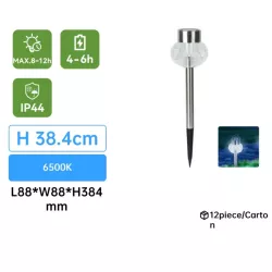 Solarna lampa kwiatowa LED do trawnika ze stali nierdzewnej 6500K - 8433325328689