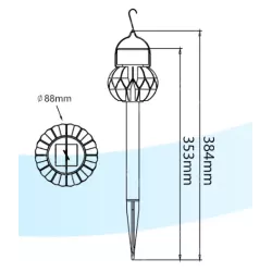 Solarna lampa kwiatowa LED do trawnika ze stali nierdzewnej 6500K - 8433325328689
