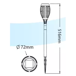 Pochodnia z ciepłym efektem płomienia ambinentowa lampa solarna - 8433325321550