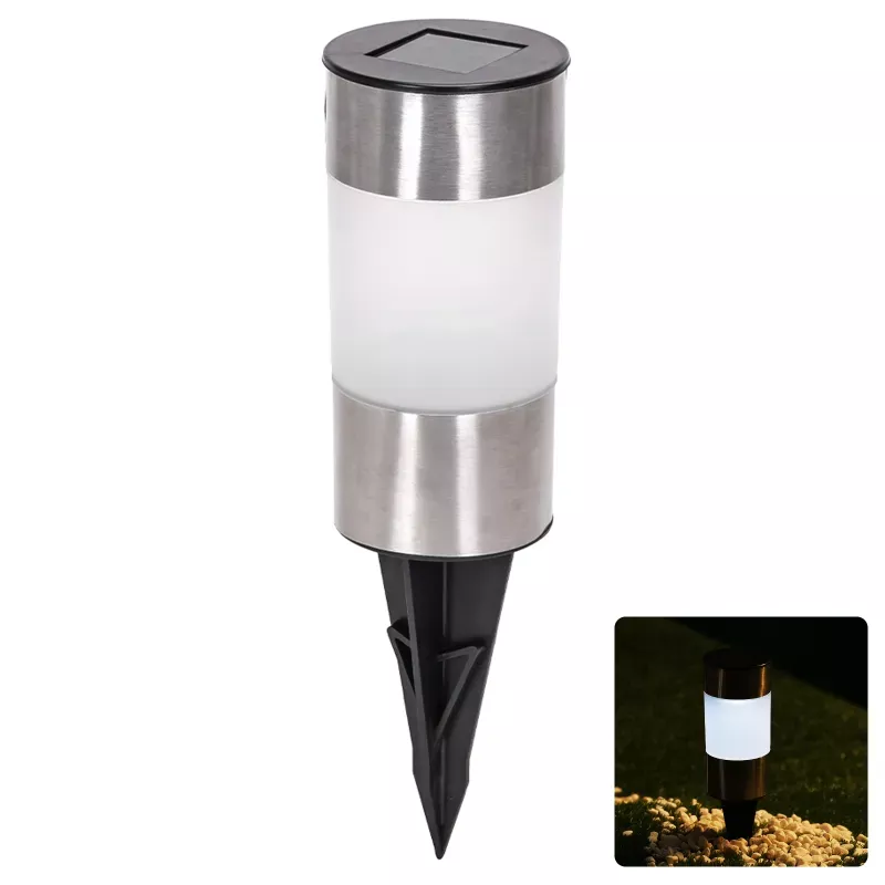 Lampa ogrodowa solarna LED ze stali nierdzewnej słupek 63x216 mm - 8433325321512