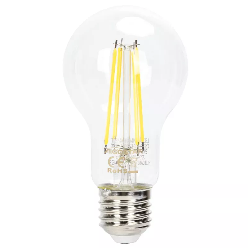 Ściemnialna żarówka LED A60 E27 6W typu filament biała zimna 6500K - 8433325370800