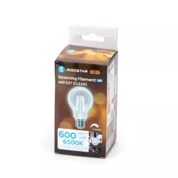 Ściemnialna żarówka LED A60 E27 6W typu filament biała zimna 6500K - 8433325370800
