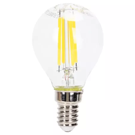 Ściemnialna żarówka LED mała kulka G45 E14 4W filament zimna 6500K - 8433325370923