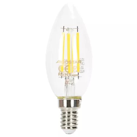 Ściemnialna żarówka LED świeczka C35 E14 4W filament zimna 6500K - 8433325371012