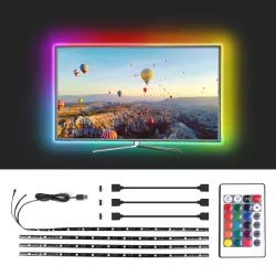 Taśma led RGB 4x0,5m komplet do podświetlenia telewizora usb tv - 8433325203764