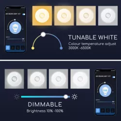 Plafon panel LED 34 cm RGB+CCT Wi-Fi 18W inteligentna lampa sufitowa - 8433325202170