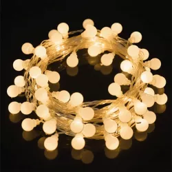 Girlanda świetlna 50 ciepłych kulek 5m lampki na taras balkon choinkę - 8433325381486